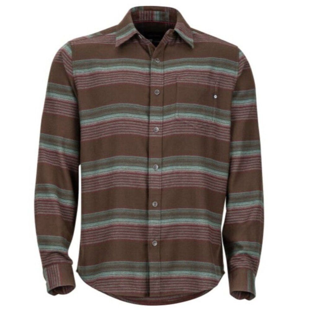 Mens Marmot Plaid Enfield Mid Weight Flannel Button Down Long Sleeve M Brown